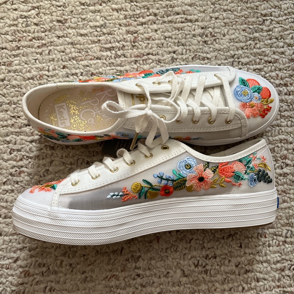 Brand new floral mesh keds x rifle paper co.